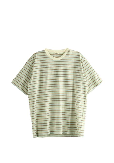 t-shirt man mint AURALEE | A26ST02GJFADE MINT STRIPE